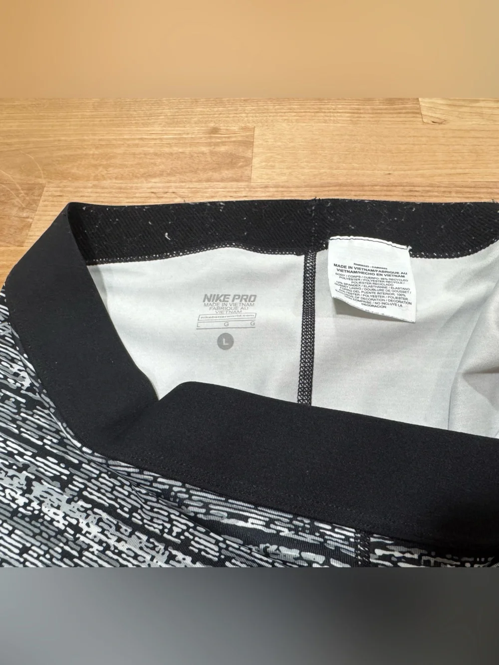 Nike Pro Gray and Black Patterned Compression Shorts